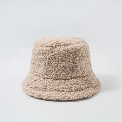 Hat Female Winter Korean Version Of The Tide Wild Japanese Net Red Lamb Hat Fisherman Hat Autumn And Winter Warm Plush Basin Hat Limorista