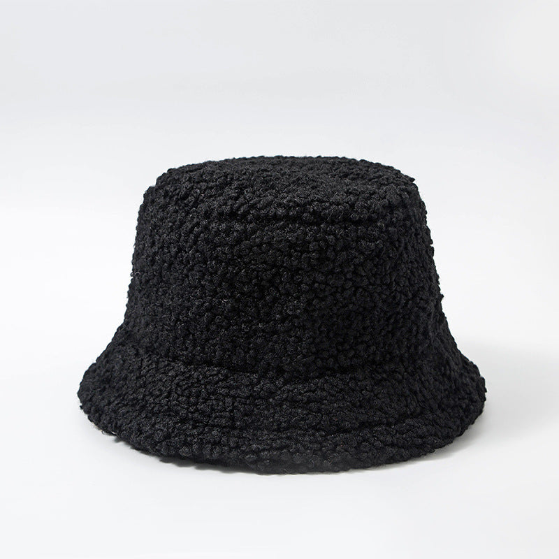 Hat Female Winter Korean Version Of The Tide Wild Japanese Net Red Lamb Hat Fisherman Hat Autumn And Winter Warm Plush Basin Hat Limorista