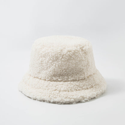 Hat Female Winter Korean Version Of The Tide Wild Japanese Net Red Lamb Hat Fisherman Hat Autumn And Winter Warm Plush Basin Hat Limorista