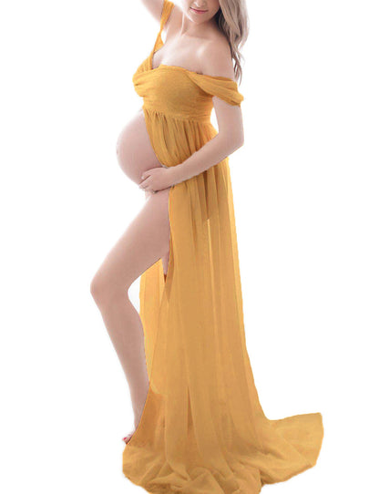 Maternity Photo Dress Front  Mopping Foor Long Skirt Dress Limorista