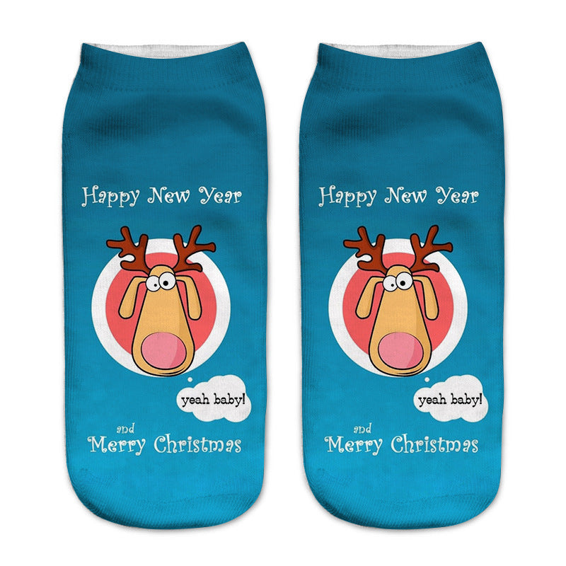 New 3D Printed Christmas Pattern Women&