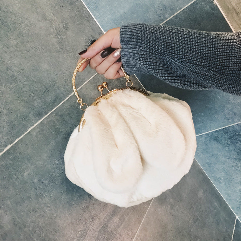 Plush Bag Faux Fur Rabbit Ear Clip Limorista