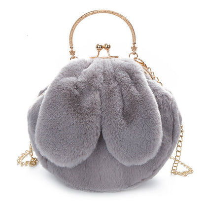 Plush Bag Faux Fur Rabbit Ear Clip Limorista