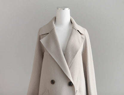Korean Style Temperament Mid-length Over-the-knee Double-sided Cashmere Woolen Coat Limorista