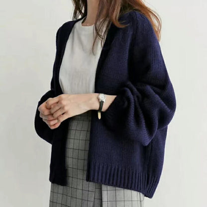 Simple short knit cardigan Limorista