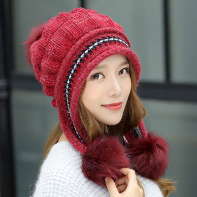 Cozy Knit Fleece-Feel Beanie With Ear Flaps &amp; Pompom Warm Winter Hat For Women Perfect For Skiing &amp; Outdoor Activities Limorista