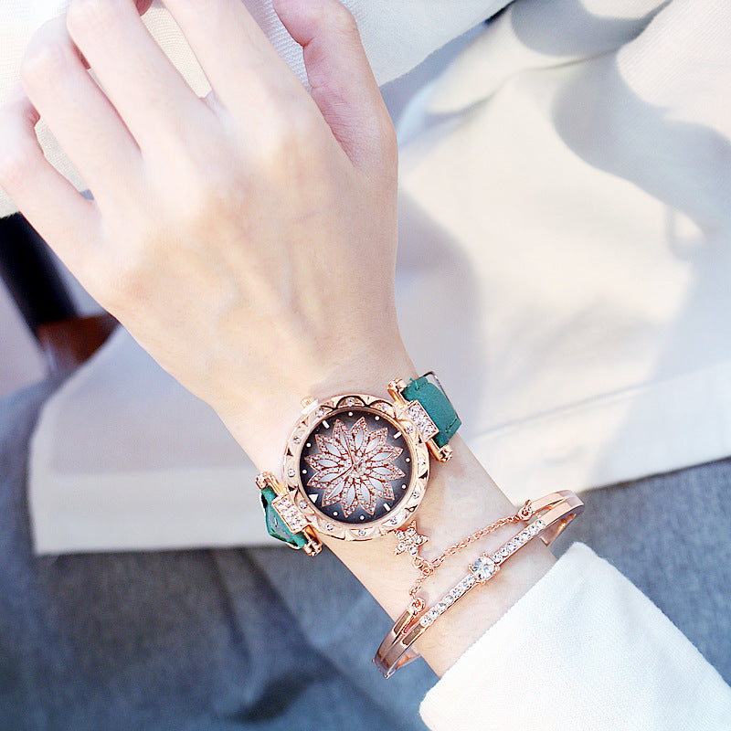 Rotating ladies net red quartz watch casual Limorista