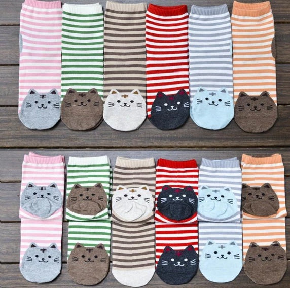 Striped Cat Socks Limorista