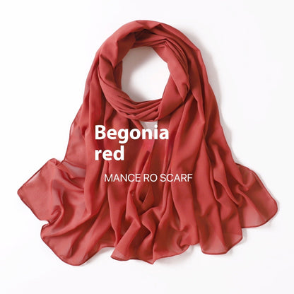 Pure Color Pearl Chiffon Scarf Headcloth Veil Chiffon Scarf Limorista