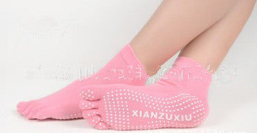 Slip Yoga Socks 5 Toes Socks Letter Print Massage Exercise Short Tube High-quality Cotton Socks Limorista