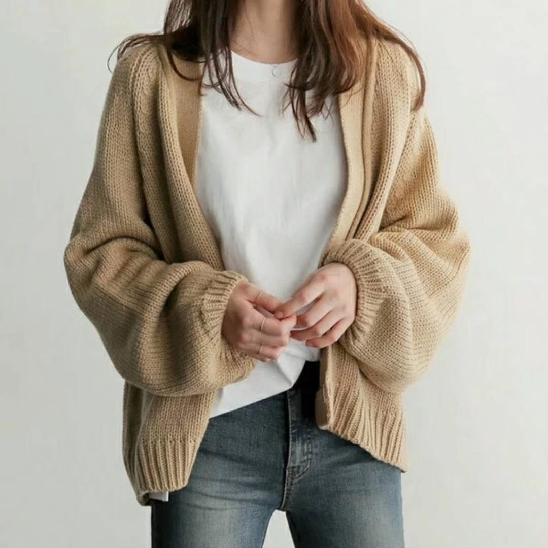 Simple short knit cardigan Limorista
