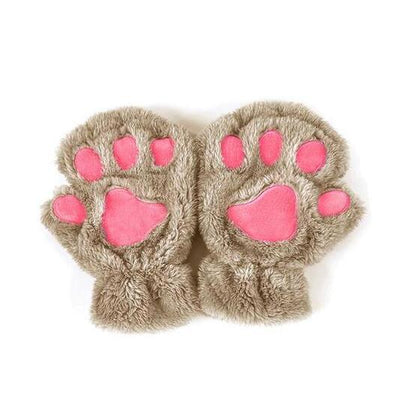 Winter Lovely Half Cover Paw Bear Cat Claw Gloves Short Finger Limorista