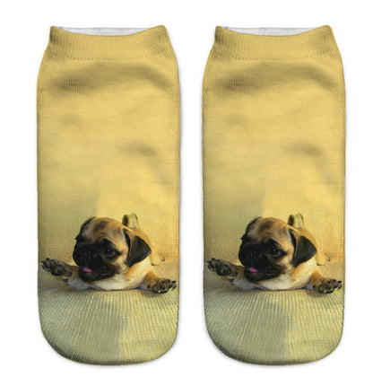Popular Funny Unisex Short Socks 3D Cat Printed Anklet Socks Casual Socks Limorista