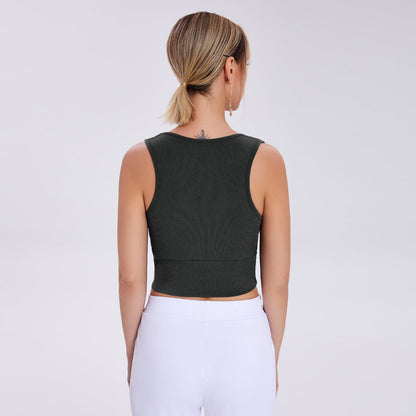 Cool Summer Fashionable And Sexy Deep V -neck Camisole Exposed Navel Suspender Vest Limorista