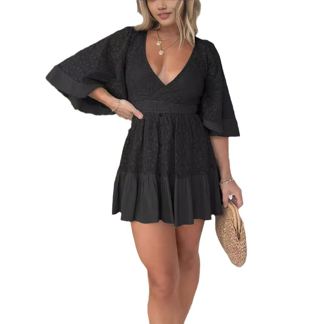 European And American Style Street Hipster V-neck Dress Limorista