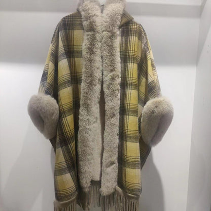 Maillard Plaid, Brushed Thickened Winter Shawl Limorista