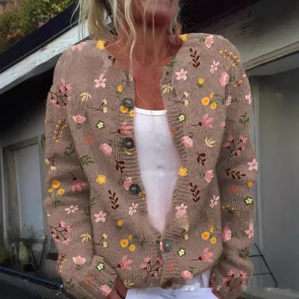 Printed Casual Cloak Coat Cardigan Sweater Limorista