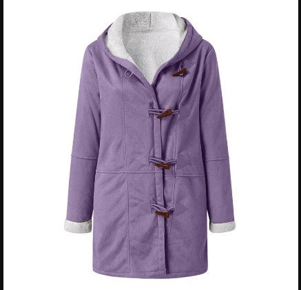 Solid color mid-length hooded jacket Limorista