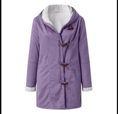 Solid color mid-length hooded jacket Limorista