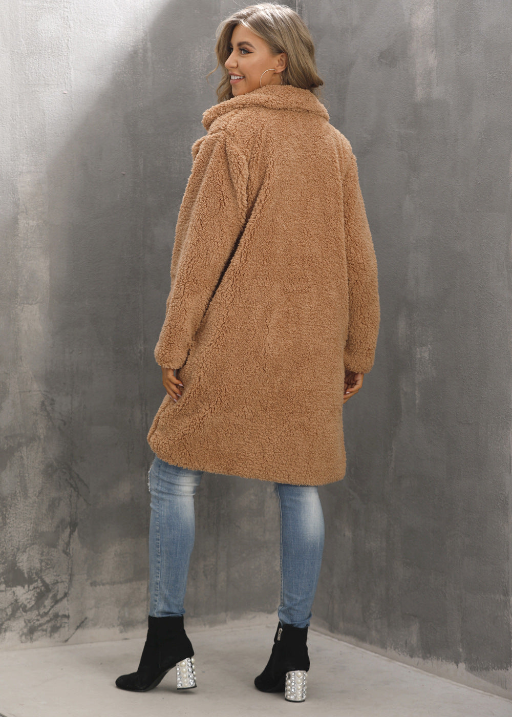 Autumn and winter ladies suit collar faux fur jacket Limorista