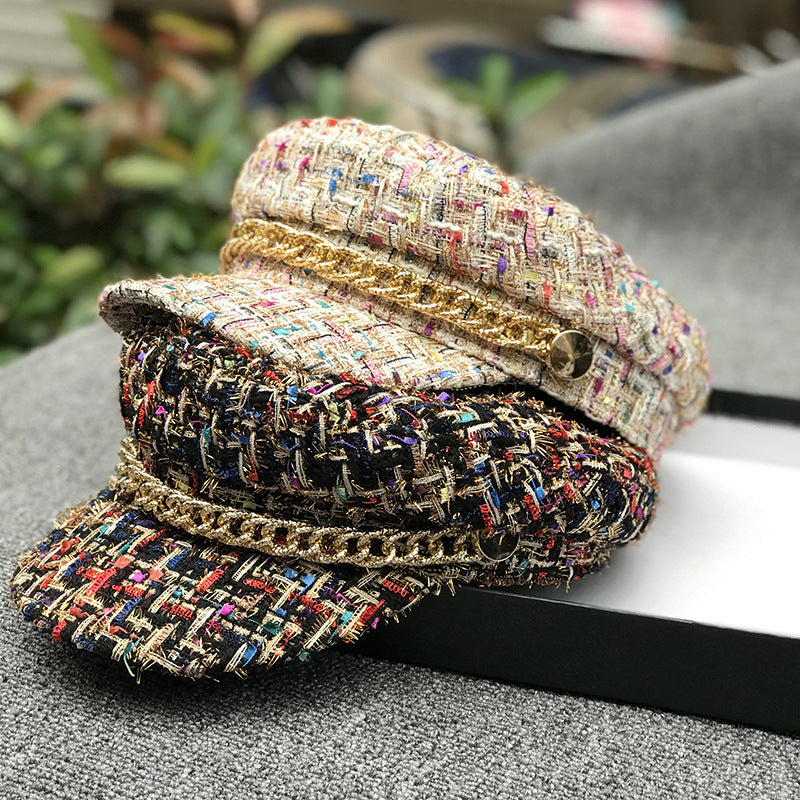 Ladies peaked cap octagonal cap fashion military cap Limorista