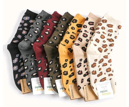 Leopard socks, female leopard, personality, tide, autumn and winter, Korean version, stockings Limorista