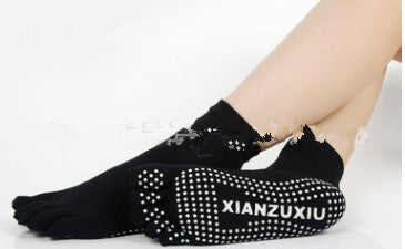 Slip Yoga Socks 5 Toes Socks Letter Print Massage Exercise Short Tube High-quality Cotton Socks Limorista