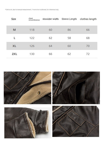 Retro Neutral Maillard Lamb Fur Coat Loose Leather Jacket Coat Limorista