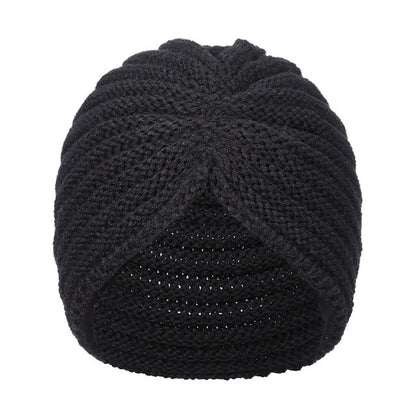 New Winter Knitted Nail Pearl Headscarf Hat Bohemian Knotted Warm Headband Limorista