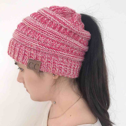 Knitted Ponytail Hat, Women&