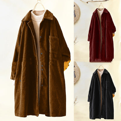 Simple Lapel Long Sleeve Mid-Length Trench Coat Women Limorista