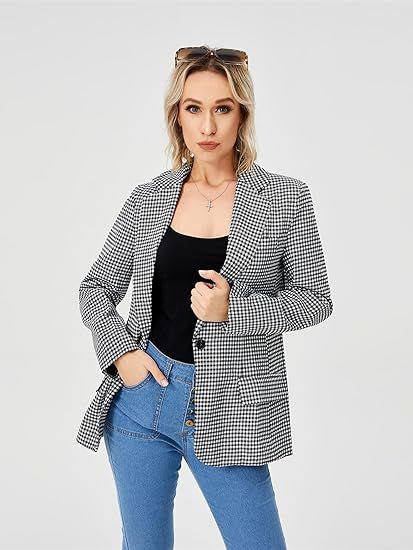 Womens Casual Blazer Jacket  Long Sleeve Work 0ffice Blazer Lapel  Jacket Limorista