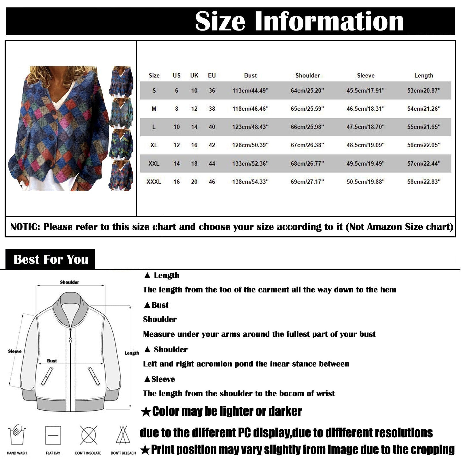 Spring And Autumn Casual V-neck Button Irregular Pattern Print Coat For Women Limorista