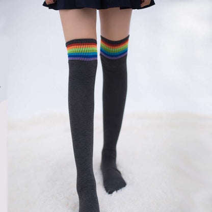 Rainbow long socks fall and winter knee socks Limorista