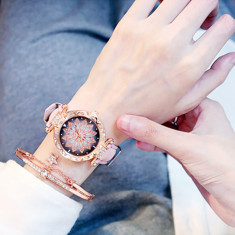 Rotating ladies net red quartz watch casual Limorista