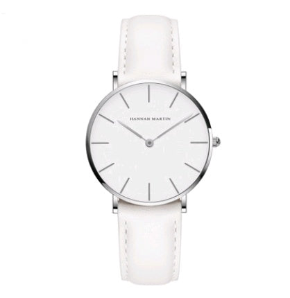 36mm ladies simple watch waterproof Korean white belt student watch Limorista