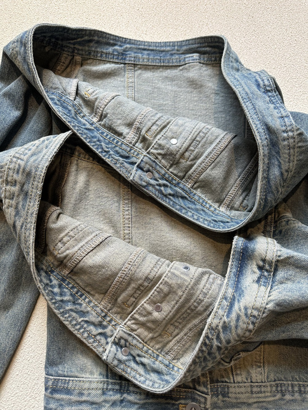 Off-shoulder Denim Long-sleeved Tops Slim-fit Short Version Limorista