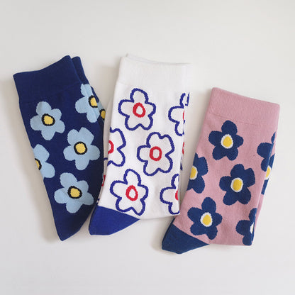 Cute cartoon flower socks cotton girl in stockings Limorista