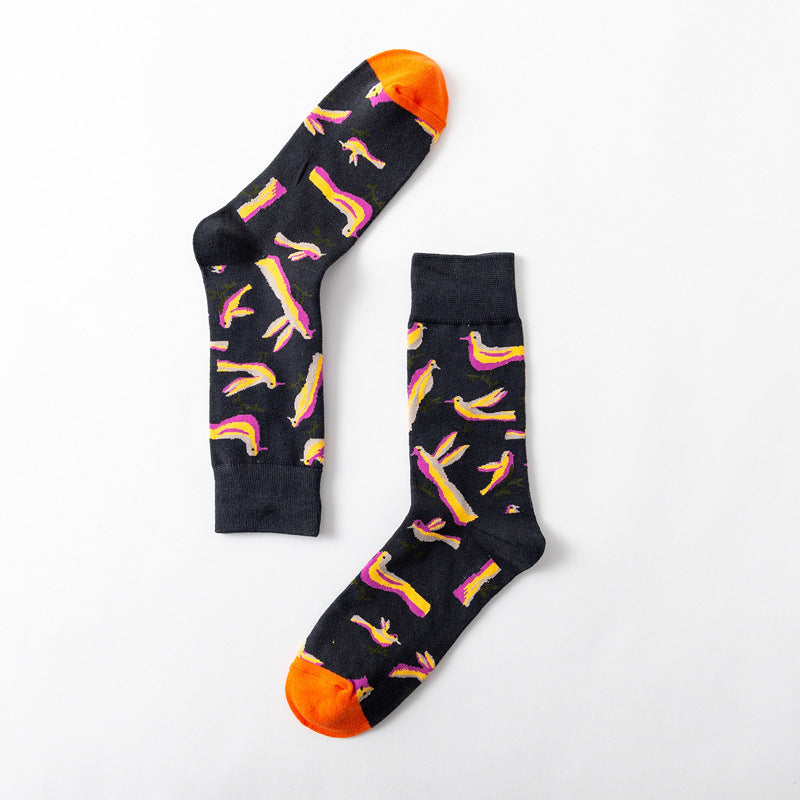 New Big Flower Plant Series Socks Cotton Couple Socks Limorista