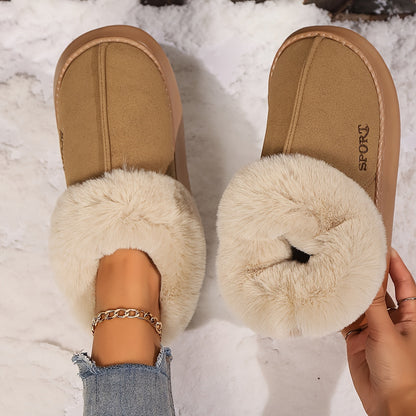 Cozy Plush Soft Slippers Shoes For Women Non-Slip Platform Shoes With Faux Fur Lining Mute Sole And Comfortable Fit For Indoor Wear Limorista