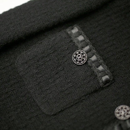 Black Rough Flower Top Autumn And Winter Thick Warm Jacket Limorista
