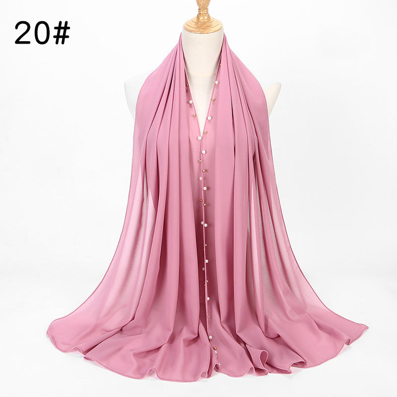 Chiffon nail pearl scarf hijab Limorista