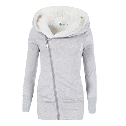Lamb Wool Hooded Long Sleeve Women&