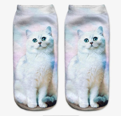 Popular Funny Unisex Short Socks 3D Cat Printed Anklet Socks Casual Socks Limorista