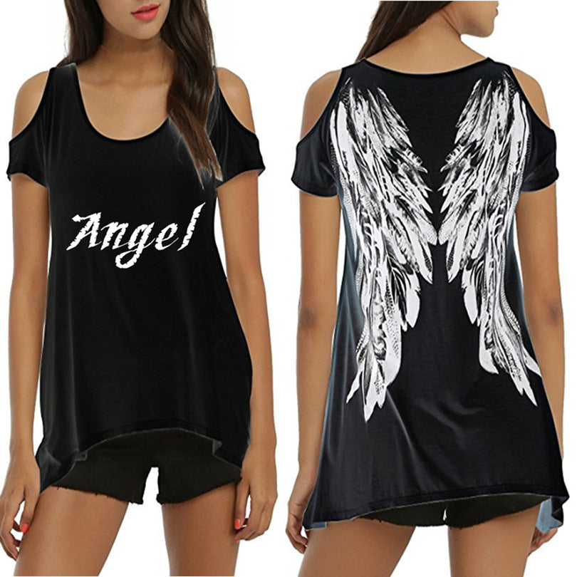 Wing print strapless T-shirt Limorista