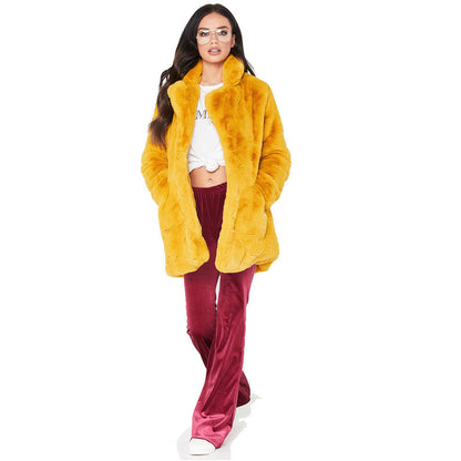 Faux Fur Coat Women Long Sleeve Warm Thick Wave Jackets Plus Size Coat Winter Black Yellow Rose Red Fur Coats Autumn Limorista