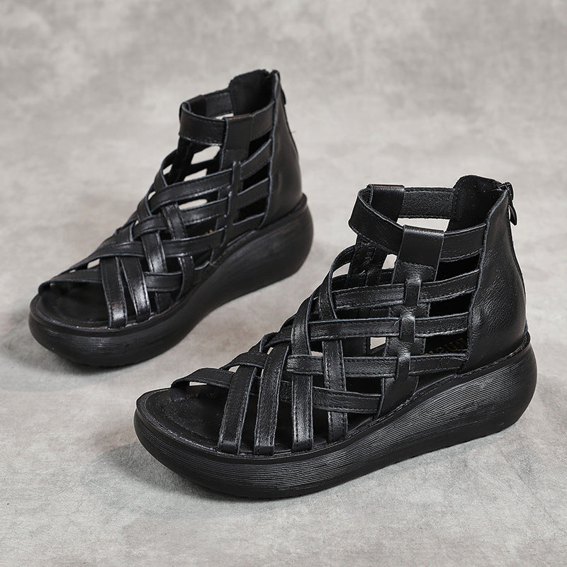 New Ethnic Style Retro Wedge Sandals Women&