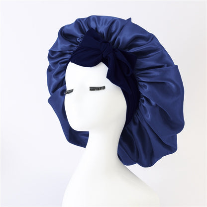 Satin Ribbon Round Bow Elastic Nightcap Limorista