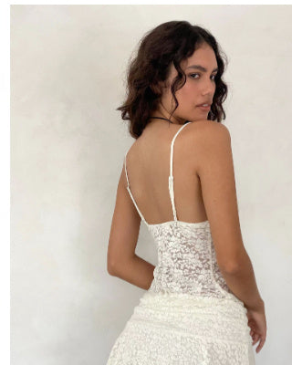 2023 European And American Sexy Lace Top With Narrow Straps Limorista