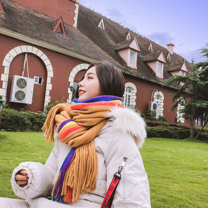 Rainbow Double Sided Scarf Women&